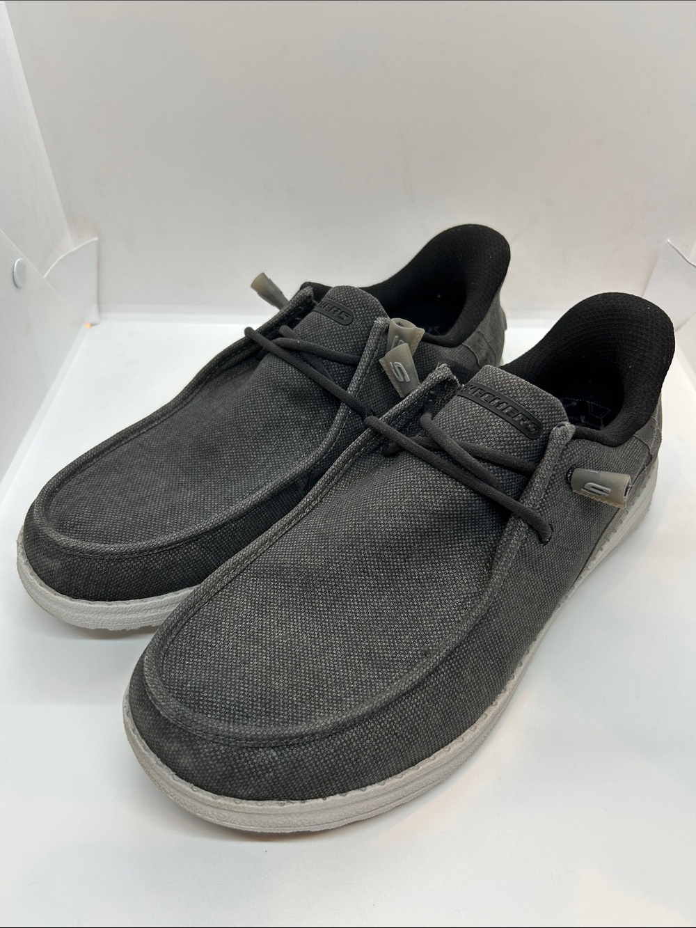 SKECHERS Melson-Coronado Dark Grey Slip-ins Sneaker Shoe Men's sizes 8.5